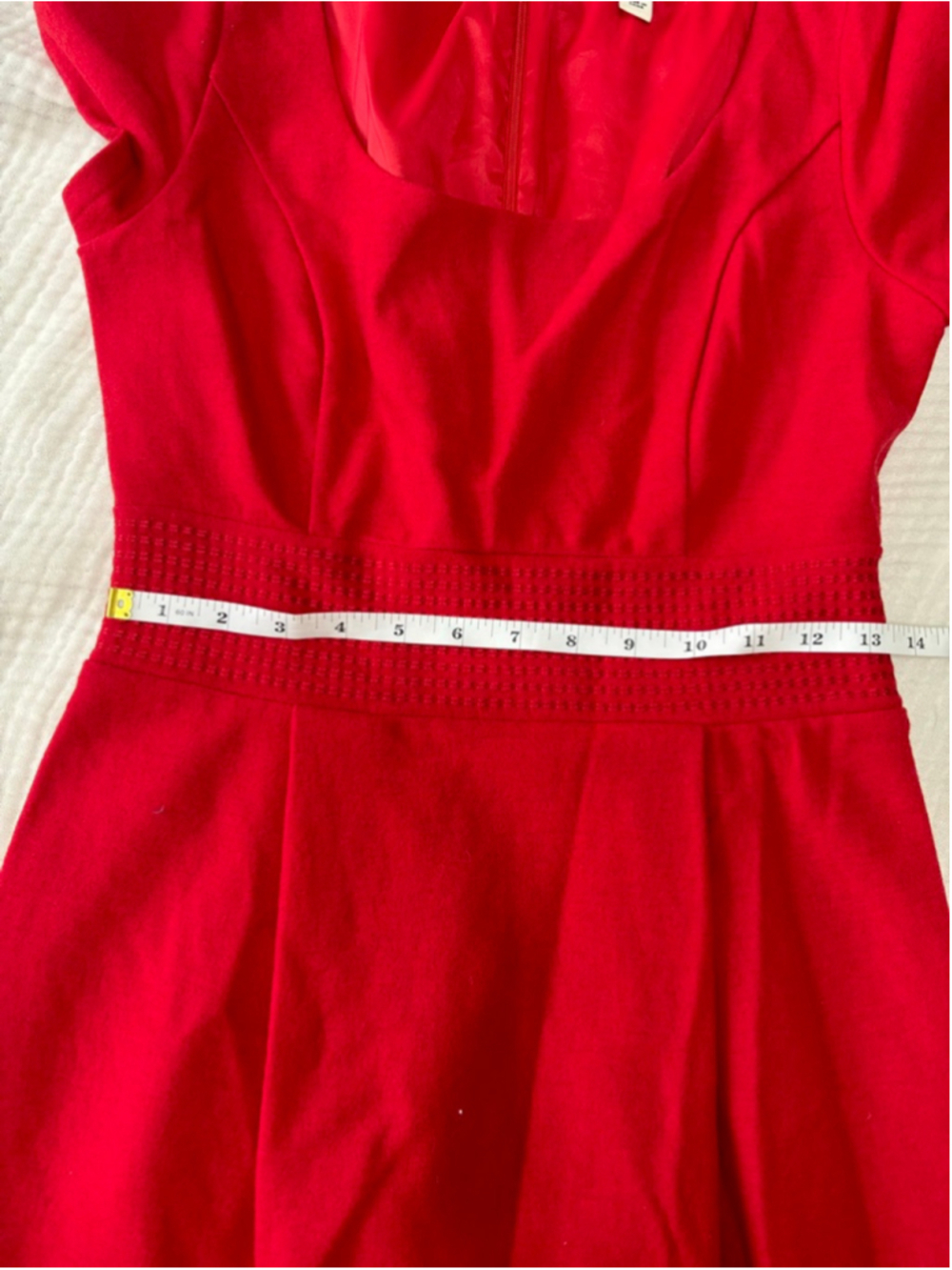 Women's Banana Republic Red Short Sleeve Dress Size 4 Wool - Picture 6 of 10